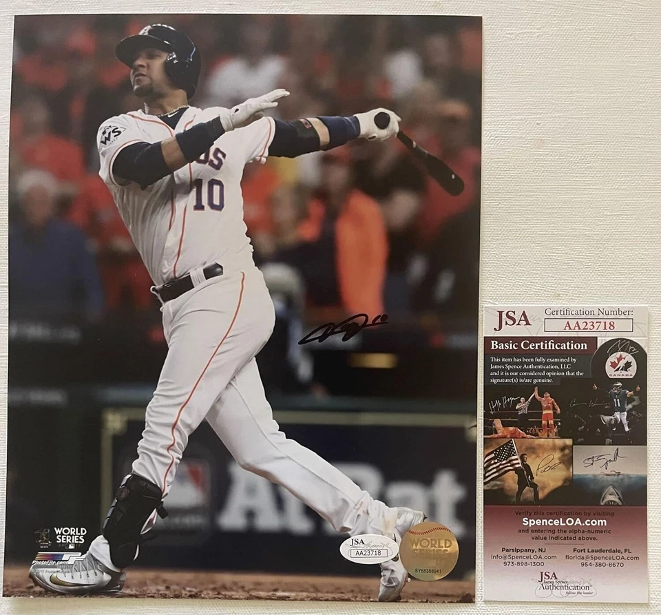 Yuli Gurriel Signed Autographed 2017 WS 8x10 Photo Houston Astros : JSA COA - Image 1 of 1