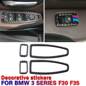 Real Carbon Fiber Door Window Switch Panel Trim Set For BMW 3 4 Series F30 F34 A - Bild 1 von 6