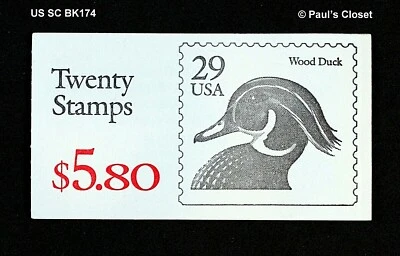 US 1991 SC BK174 WOOD DUCK STAMPS P2222 20/29¢ OPENED MNH/OG - Image 1 of 3