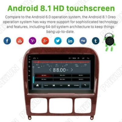 Mercedes Benz S Class W220 S280 S320 Stereo Radio GPS Navigation 9''For 1998-05 - Image 1 of 4