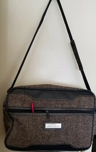 Borsa da donna vintage in tweed marrone e nero/viaggio/bagaglio di Jordache - Foto 1 di 10