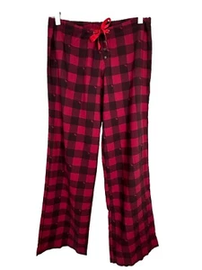Abercrombie Vintage Large Sleep Pants Womens Red Plaid Polyester Lounge Wear - Picture 1 of 9