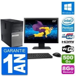 PC Dell 3010 MT Ecran 22" G2020 RAM 8Go Disque Dur 500Go HDMI Windows 10 Wifi - Photo 1/3