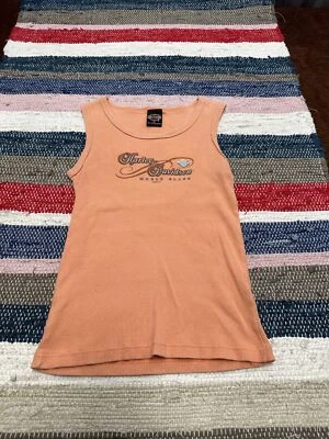 Harley-Davidson Womens Tank Top Ribbed Knit Sz Medium Stretch Biker World Class - Imagem 1 de 4