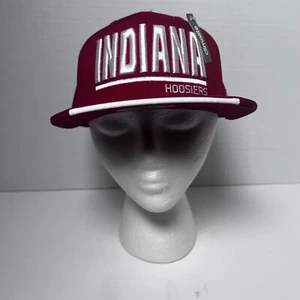 Indiana Hoosiers Hat Snapback Cap Mens Red White Adidas NCAA Basketball - NWT - Picture 1 of 15