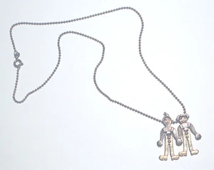COLGANTE/Collar Cinético Artesano JACK & JILL PLATA ESTERLINA Y Vermeil FIRMADO - Imagen 1 de 3