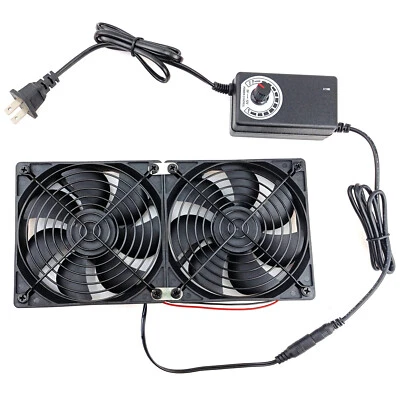 DC 12V Cooler PC Chassis Cooling Dual 120mm Fan 3200RPM Air Flow Speed Control - Image 1 of 4
