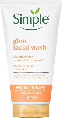 Simple Protect N Glow Express Glow Clay Polish Facial Wash 150ml - Image 1 of 2