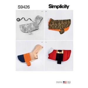 Simplicity Sewing Pattern S9426 Quilted Dog Coats - Picture 1 of 2