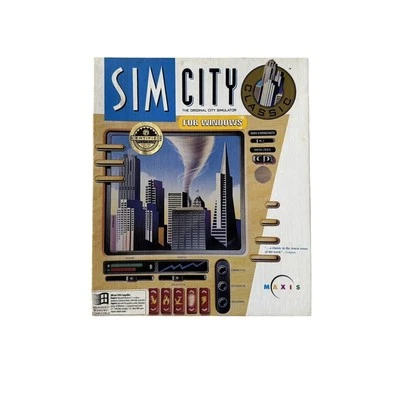 Sim City Classic 1993 Maxis 3.5" Floppies Complete Box Set Windows Dark Future - Image 1 of 4