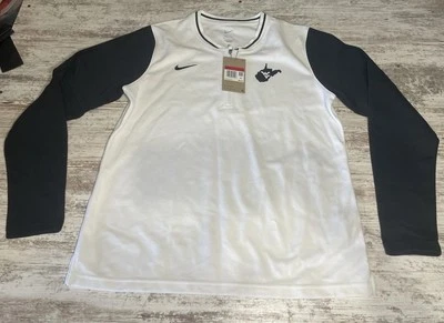 NIKE Womens Medium 1/2 Zip LS Coaches Top FJ9572-493 New With Tags West Virginia - Image 1 of 4