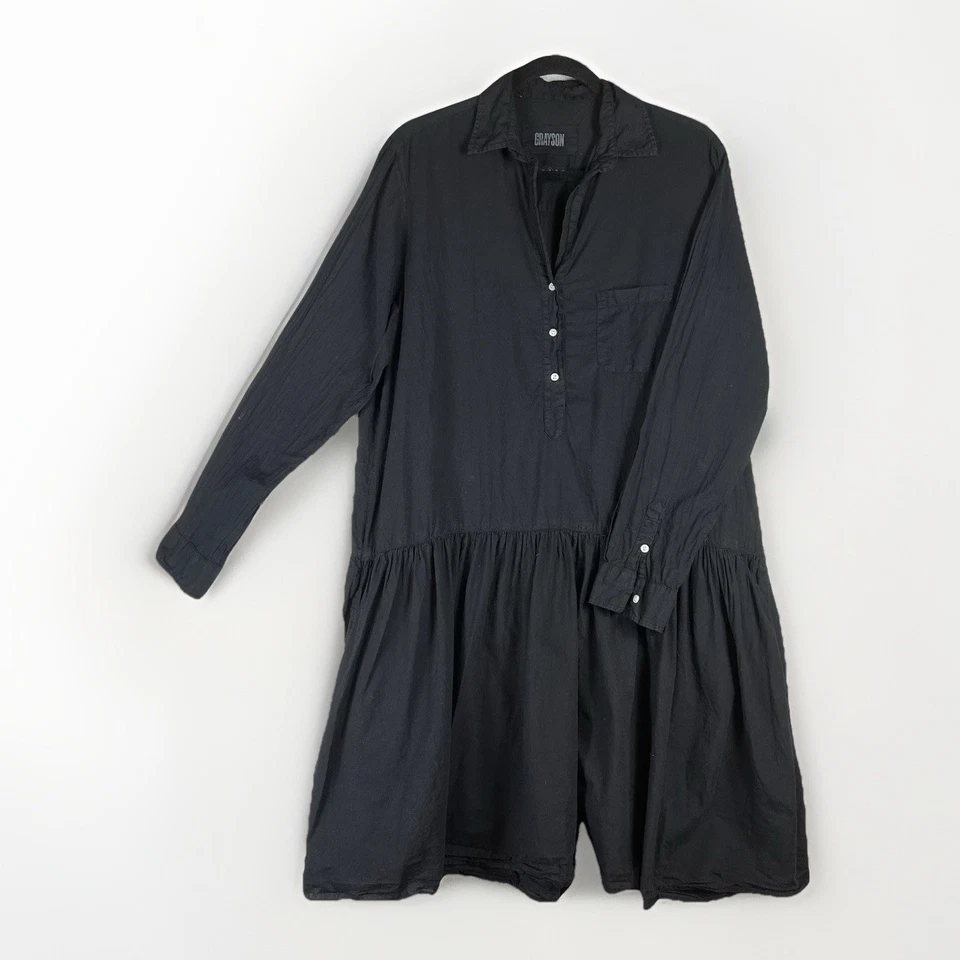 Frank & Eileen x Grayson Changemaker 连衣裙 尺寸 3 中号 黑色 棉 极简主义 — 第 1/4 张图片