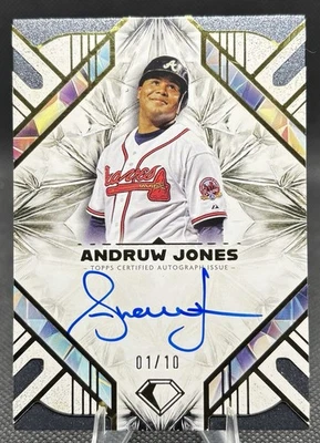 Andruw Jones 2025 Topps Diamond Icons Negro Automático/10 Atlanta Braves Foto 1 de 2