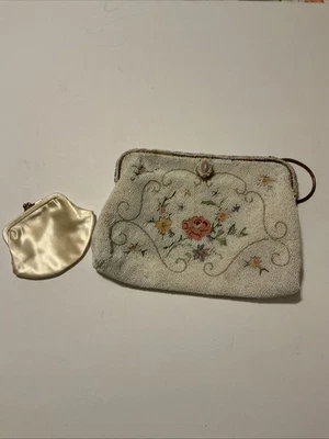 Rare VTG Hand-Beaded Jorelle Evening Bag Made in France With Coin Purse - Image 1 of 4