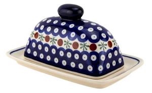 Polish Pottery Butter Dish with Lid  Zaklady Boleslawiec, Poland - Butter Keeper - Picture 1 of 4