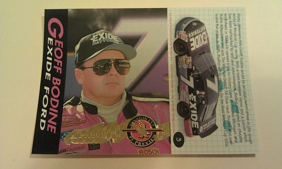 Geoff Bodine #3 Winston Cup Preview NASCAR 1995 Action Packed UNFOLDED - Image 1 of 1