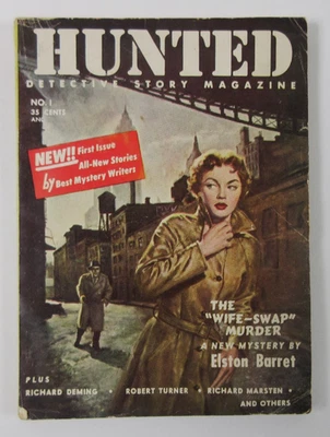 "HUNTED Detective Story Magazine" No 1 Pulp Magazine Dec. 1954 Star Publications - Image 1 of 4