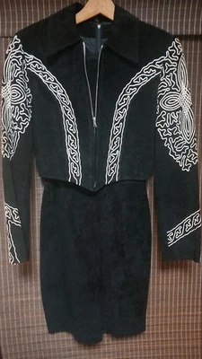 Michael Hoban North Beach Leather Jacket & Dress Set Black - Image 1 of 4