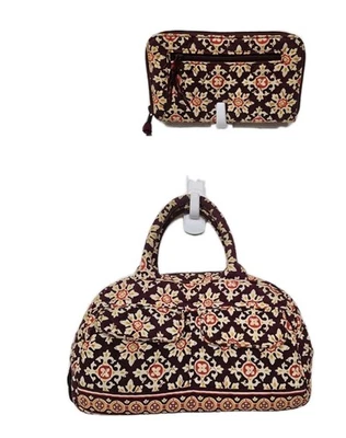 Vera Bradley Medallion Satchel Bag Purse W/ Matching Wallet Retired - Image 1 of 4