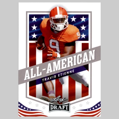 Travis Etienne Rookie #44 2021 Leaf Draft All-American Clemson Tigers Football - Image 1 of 3