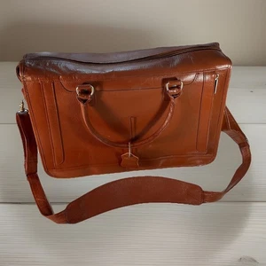Vintage APC Savvy braune Leder Executive Aktentasche geräumige Fächer Umhängetasche - Bild 1 von 18