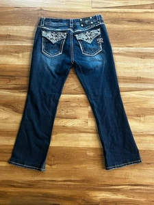 Miss Me Mid-Rise Easy Boot mit Strass, Pailletten Größe 30 Y2K - Bild 1 von 10