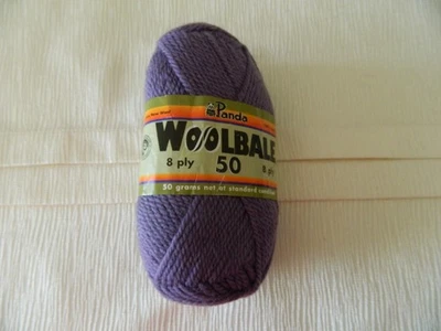 Knitting Yarn PANDA Pure New Wool 8PLY WOOLBALE Purple Made Australia - image 1 of 4