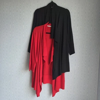 Lote de 2 cárdigans ligeros Peter Nygard grandes frente abierto cascada para mujer Foto 1 de 4