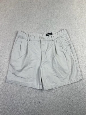Pantalones Cortos Eddie Bauer Para Hombres 33 Caqui Plisado Chino Algodón Informal Calce Clásico Verano Foto 1 de 4