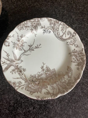 Juego de 4 platos/almuerzo/ensalada de pájaros 222 Quinto Adelaida verde/plateado Foto 1 de 4