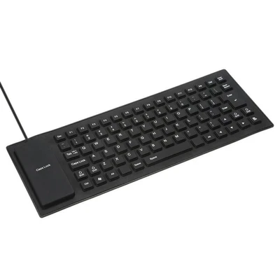 Waterproof Silicone Keyboard Foldable Flexible USB Dustproof DirtProof Full Size - Image 1 of 4