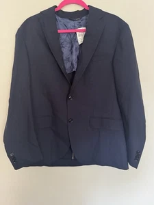 Ted Baker Blazer Men's Size 40 Short Blue 2 Button Sport Suit Coat Navy STAINED - Picture 1 of 12
