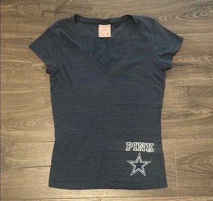 Y2K Victoria's Secret PINK V-Neck Tee NFL Collection Dallas Cowboys, Medium - Bild 1 von 6