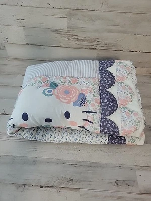 Pottery Barn Hello Kitty Chambray Patchwork Cotton Standard Sham  - Image 1 of 3
