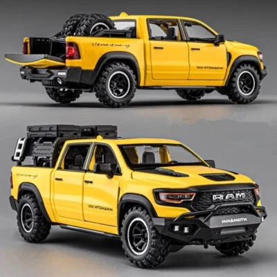 1:32 Dodge RAM 1000 TRX Mammoth Pickup Alloy Car Model Sound Light Kid's Toy - Image 1 of 4