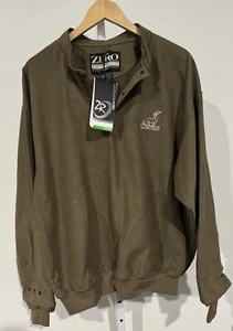 Mens M Zero Restriction Microsuede Windshirt Taupe pullover snap golf jacket - Picture 1 of 10