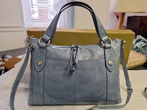 Frye Melissa Medium Leather Crossbody Bag in Washed Denim - Picture 1 of 9