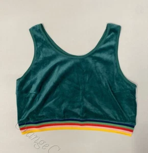Women' Plus Size 4X Velour Cropped Tank Top Green Active wear Wild Fable - Picture 1 of 6