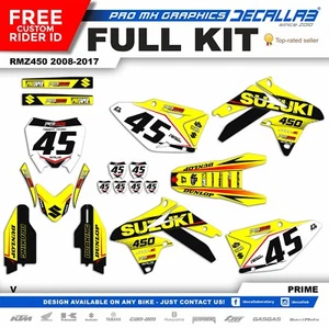 SUZUKI RMZ 450 2008 2009 2010 2011 2012 2013 2014 2015 2016 2017 Graphics Decals - Picture 1 of 3