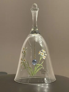 Campana Avon 24% Cristal Plomo Corte a Mano Diseño Floral Azul Clapper De Colección - Imagen 1 de 7