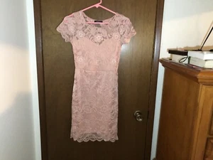 Blush Pink Lace Dress Size Small By Ambiance - Picture 1 of 2