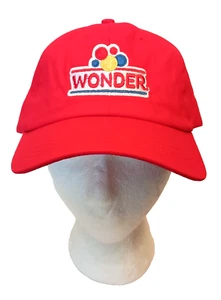 Classic Wonder Bread Logo Red Baseball Cap Hat New OSFM - Picture 1 of 4
