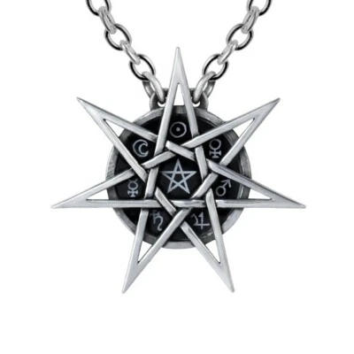 ALCHEMY ELVEN STAR PENDANT Wiccan Faerie Tradition Septagram + FREE VELVET POUCH - Image 1 of 2