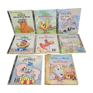 First Little Golden Books Small Books Lot of 8 Disney Sesame Street *USED* - Picture 1 of 5