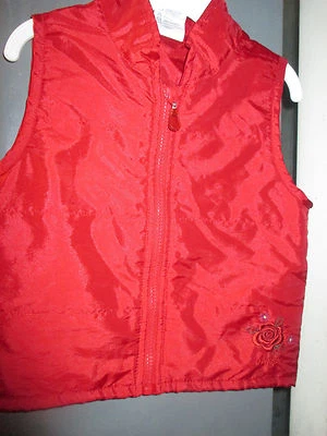CUTE RED OSHKOSH VEST WITH ROSE-GIRLS SIZE 4 - Image 1 of 3