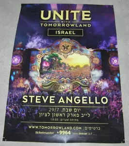 UNISCITI CON TOMORROWLAND STEVE ANGELO in ISRAELE 29.7.17 POSTER ORIGINALE RARO - Foto 1 di 1