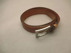 Unbranded Size 38/95 Mens Brown Genuine Italian Leather Buckle Dress Belt 7T - Picture 1 of 6