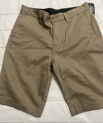 Volcom Chino Shorts Tan Flat Front 9" Inseam Size 28 - Image 1 of 2