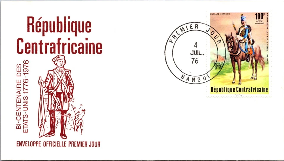 África Central FDC 1976 - Fleetwood Cachet - Bicentenario de Estados Unidos - F64365 Foto 1 de 2