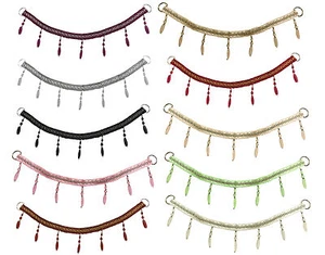 Beaded Tie Back Holdbacks Curtain Gem Braid Voile Window Rope 10 Colours - Picture 1 of 11